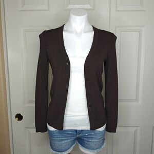 Ann Taylor LOFT brown v-neck cardigan sz S